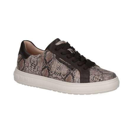 leichter Sneaker,  loses Fußbett, weiches Leder, Snakeprint, braun, beige, Peter Kaiser