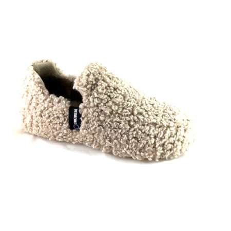 Damenhausschuh Verbenas, Teddyfelloptik, beige, warm