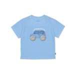 T Shirt, hellblau, mit Aufdruck Auto, mit aufgesetzten Reifen,  Mayoral