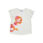 T Shirt, weiß mit  mehrfarbigem Aufdruck Mehrjungfrau,  Mayoral