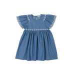 Sommerkleid in Jeansoptik mit Spitzendetails, blau,  Mayoral