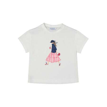 T Shirt, weiß mit Aufdruck Mädchen,  Mayoral