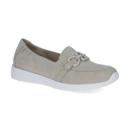 leichter Loafer,  loses Fußbett, Nubukleder, Zierspange Ton in Ton, beige, Caprice