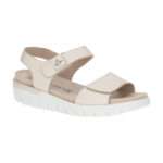 Sandale mit kleinem Keil, waschbares Wechselfußbett, Glattleder creme, metallic, Caprice