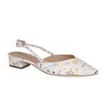 spitzer Slingballerina, flacher Absatz, Glattleder, weiß- bunt, Peter Kaiser