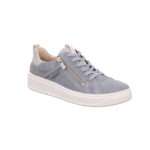 Schnürer, leicht mit Wechselfußbett, Nubukleder, seitlicher Reißverschluss, hellblau, Legero