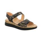 sportliche Sandale mit Klettverschlüssen, auswechselbares Korkfußbett, Think, schwarz- gold