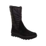 warm gefütterter Stiefel mit Goretex, Nubukleder und Textil kombiniert, wadenhoch, loses Fußbett, schwarz, Legero