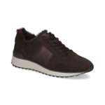 fellgefütterter Sneaker,  loses Fußbett, Nubukleder, braun- metallic, Caprice