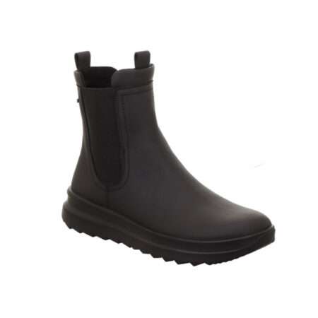 Boots mit Reißverschluss, derbe Sohle, Goretex, Warmfutter, Glattleder, schwarz, Legero
