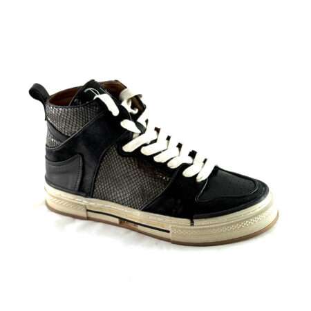 knöchelhoher Sneaker, bequeme Form, modisches Design, loses Fußbett, schwarz- metallic, Rebecca White