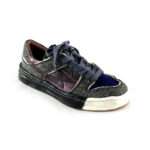Sneaker, bequeme Form, modisches Design, loses Fußbett, blau- braun, Material- und Mustermix, Rebecca White