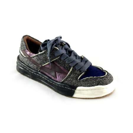 Sneaker, bequeme Form, modisches Design, loses Fußbett, blau- braun, Material- und Mustermix, Rebecca White